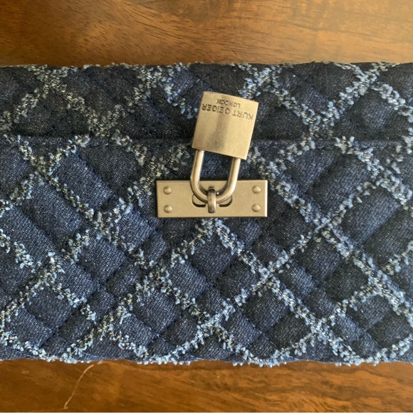 NWT Brixton Kurt Geiger Denim Crossbody with silver chain strap & dust bag ππ©΅π - Picture 4 of 10